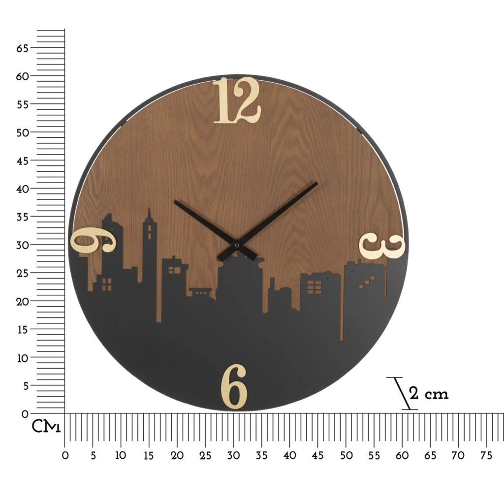 Orologio da Parete VKH253, Marrone, Metallo, 60x2x60 cm