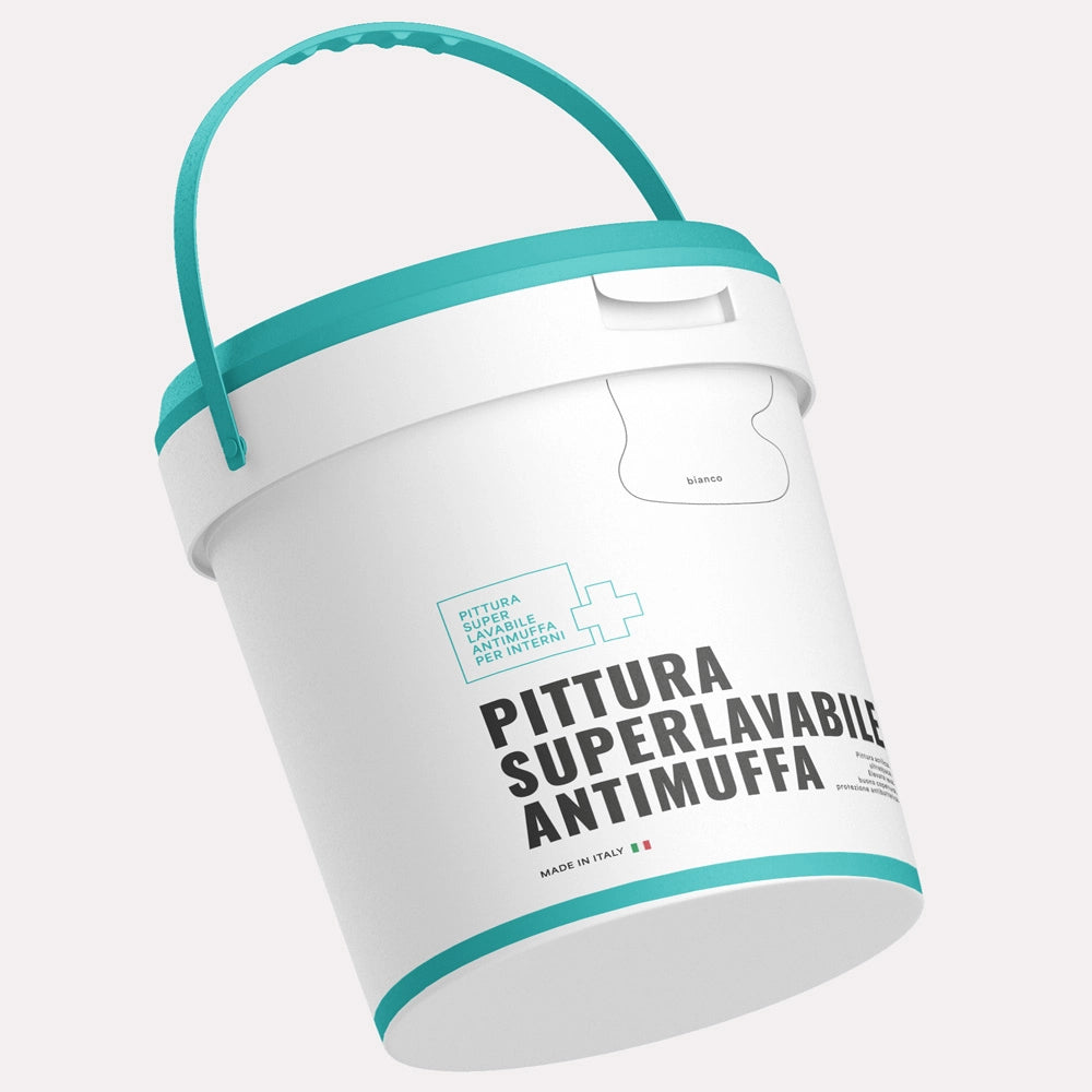 Pittura acrilica ultra opaca super lavabile antimuffa protezione antibatterica *** formato 13 lt, confezione 1