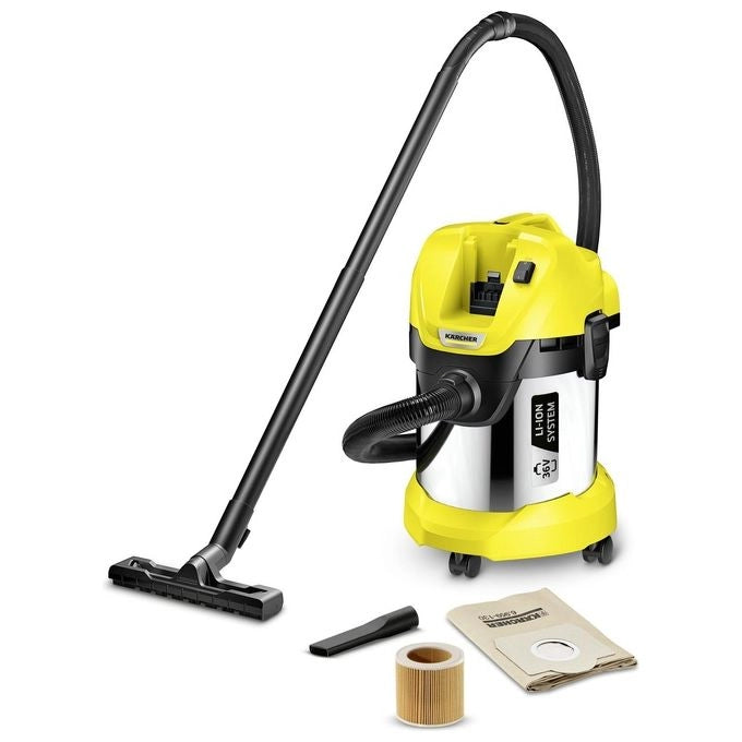 Kärcher WD 3 Battery Premium 17 L Aspiratore a cilindro Secco e bagnato 300 W Sacchetto per la polvere