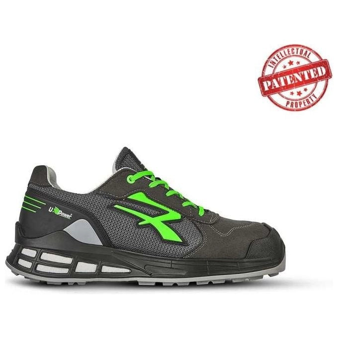 U-power RN20016 Egon Scarpe Antinfortunistiche Basse S1P SRC ESD Puntale Alluminio Antiperforazione Suola Infinergy colore Nero Verde