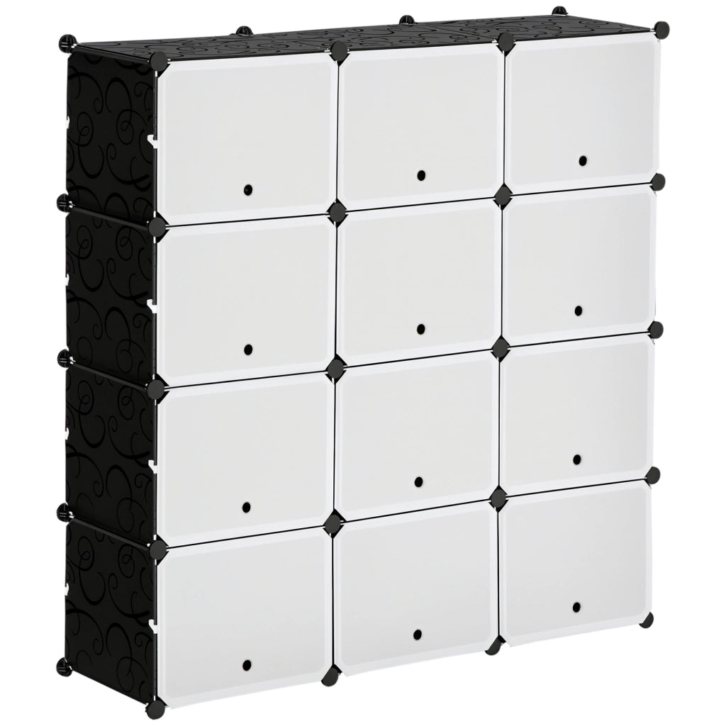 Armadio modulare con cassetti ¨C Minimal ¨C 125x32x125 cm nero e bianco