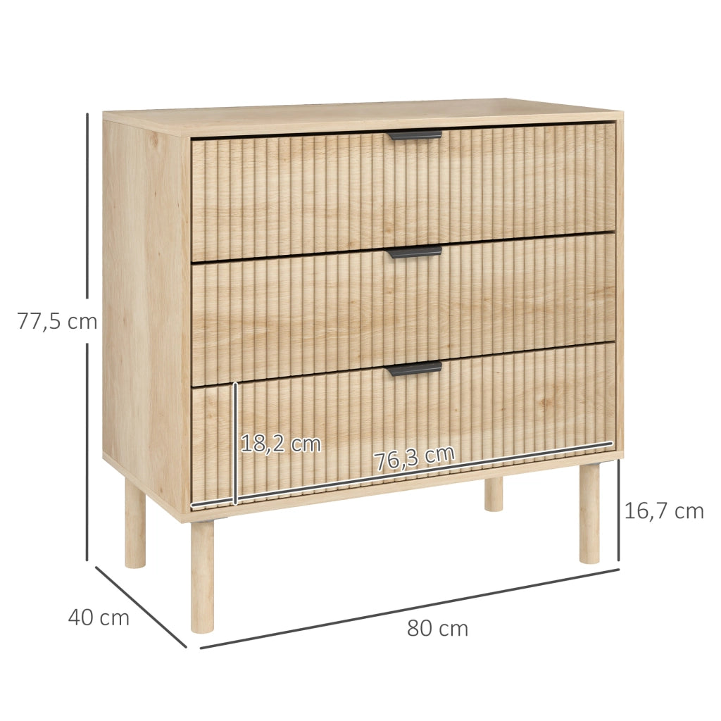 Com¨° 4 Cassetti ¨C Minimal ¨C 80x40x78 Legno Rovere