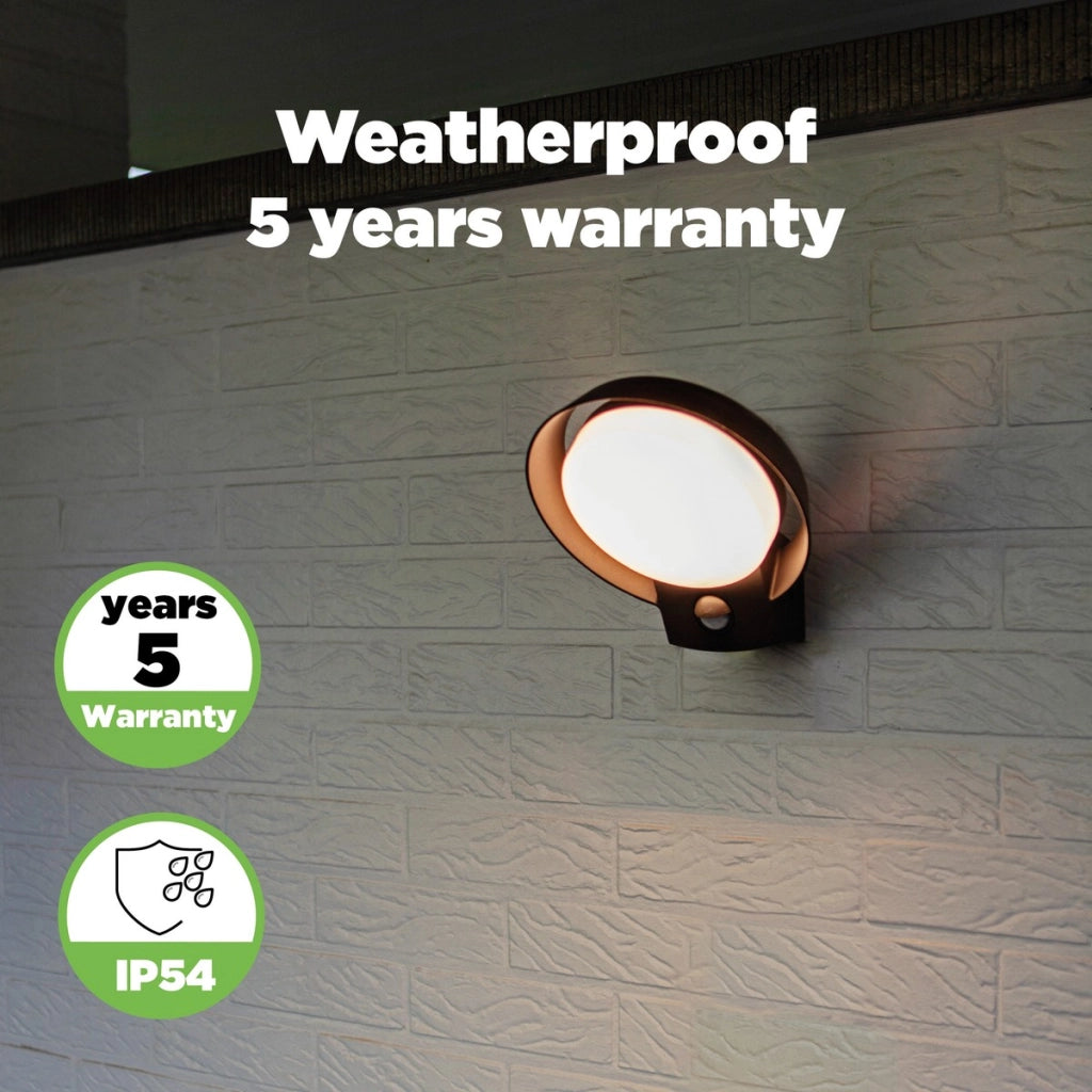 Applique esterna POLO LED 16W antracite con sensore Lutec