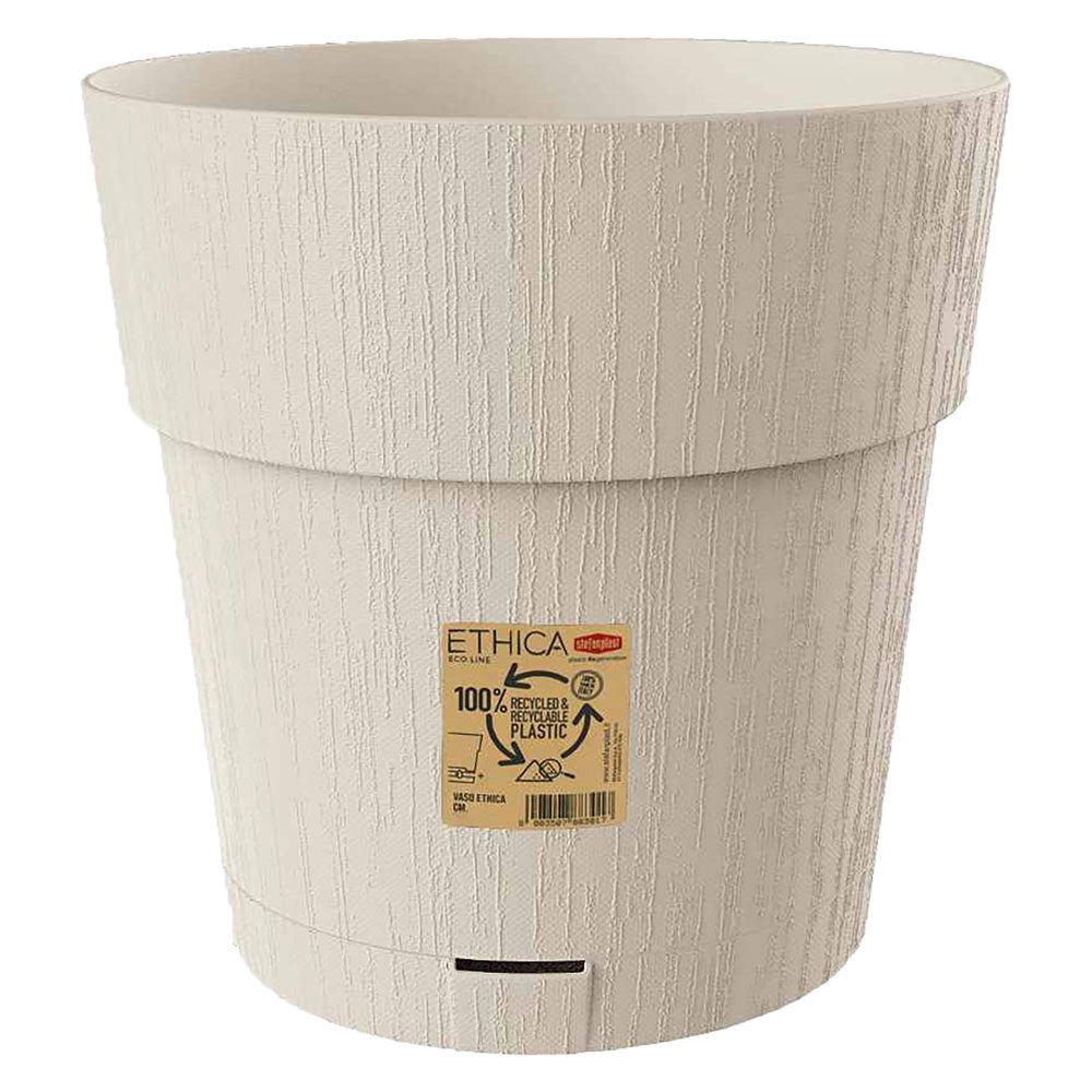 VASO TONDO 'ETHICA' ø 20 x h.19 - grafite  - STEFANPLAST