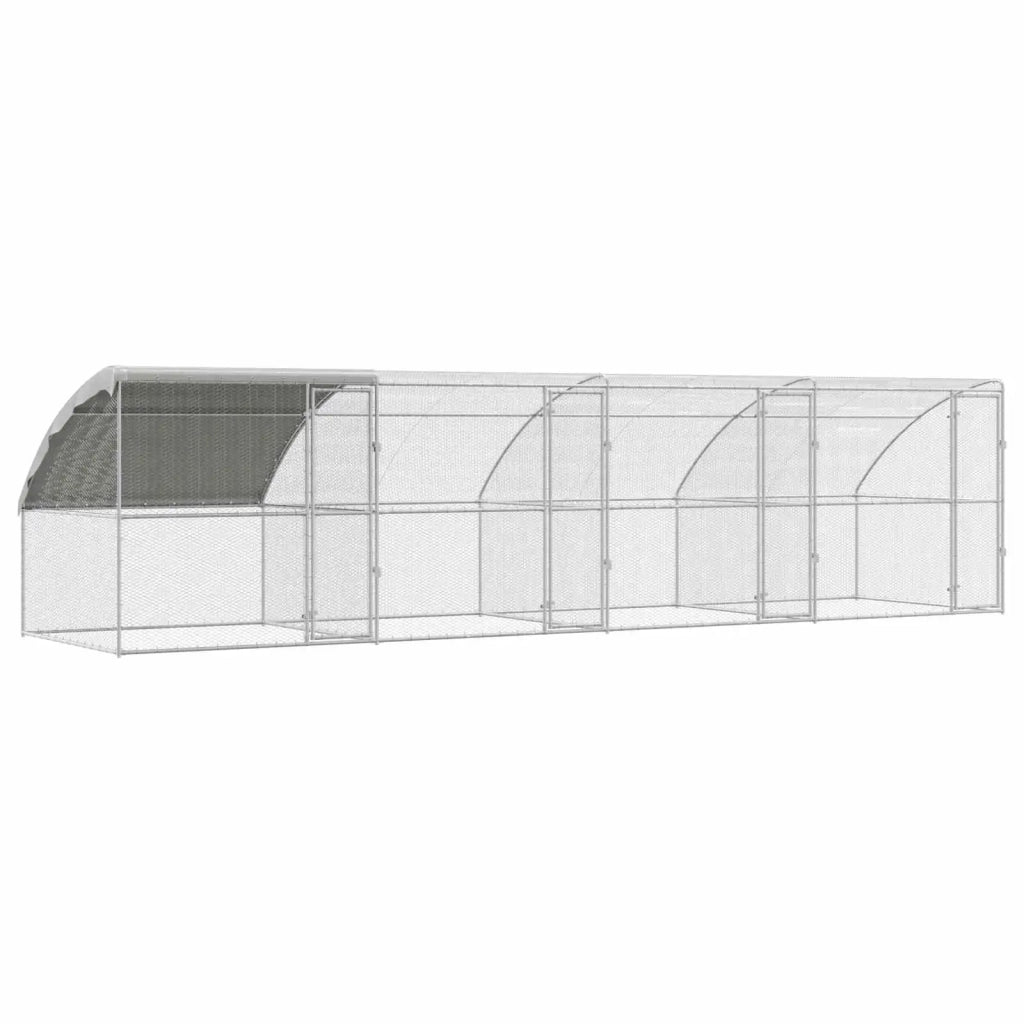 Gabbia per polli 4 pcs Argento 800 x 200 x 200 cm Acciaio e PE 3381109