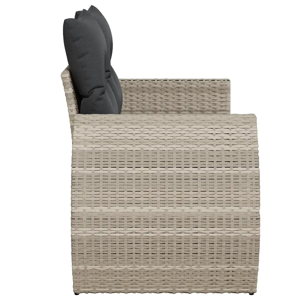 Divano da Giardino con Cuscini 2 Posti Grigio Chiaro Polyrattan 366186
