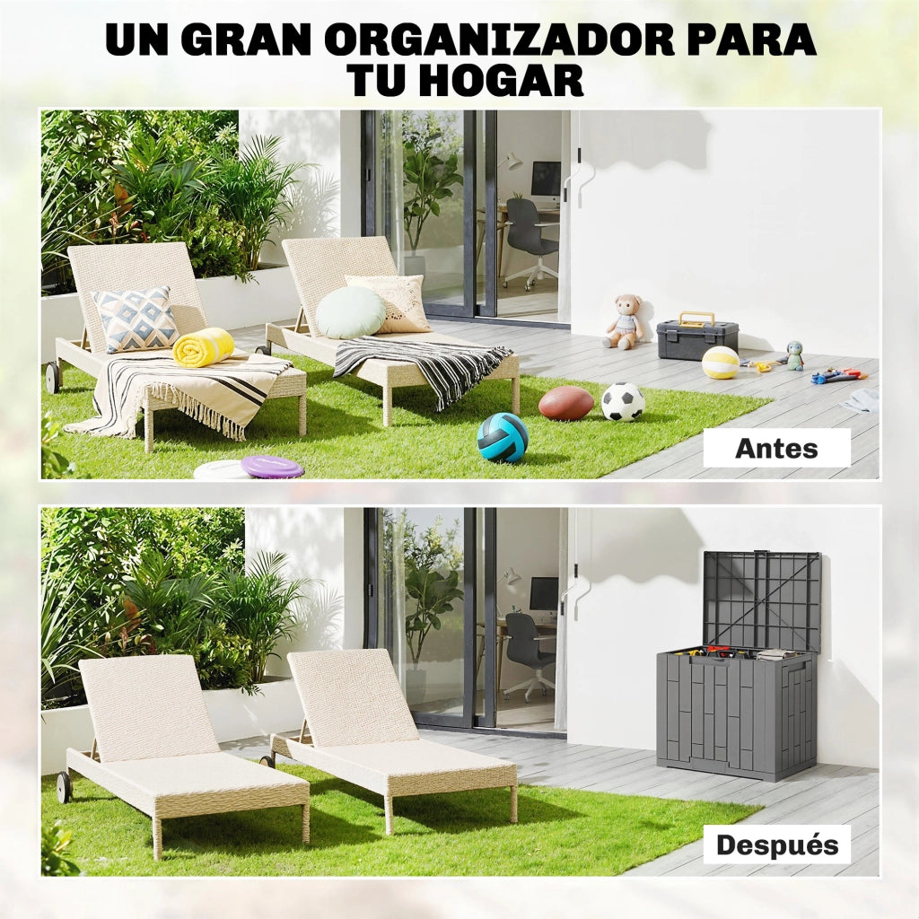Ba¨²le per Esterno con Serratura ¨C Minimal ¨C Grigio 114L