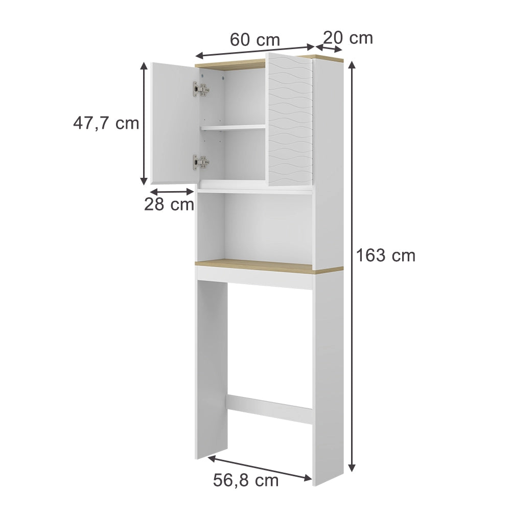 Vicco Mobiletto da toilette Bianco 60 x 163 cm