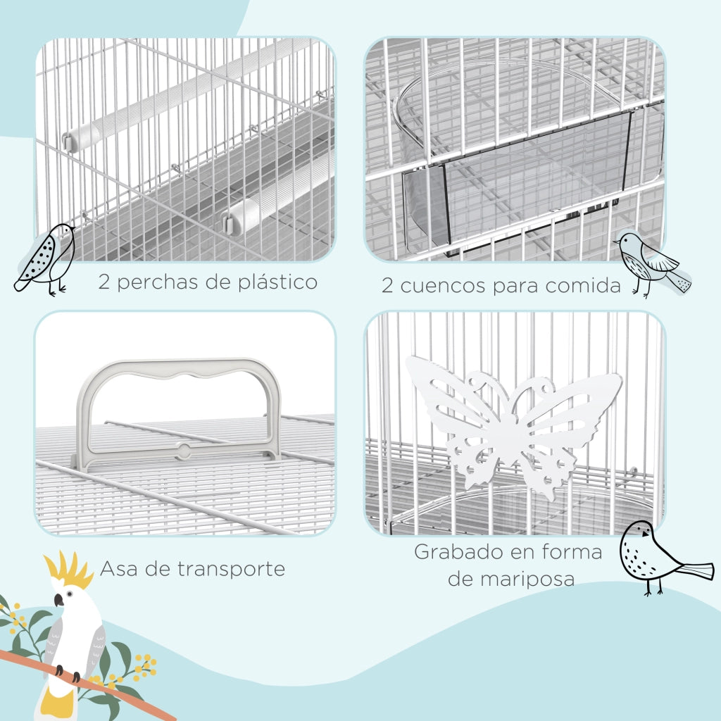 Gabbia per Uccelli ¨C Minimal ¨C Bianco 60x41x41 cm