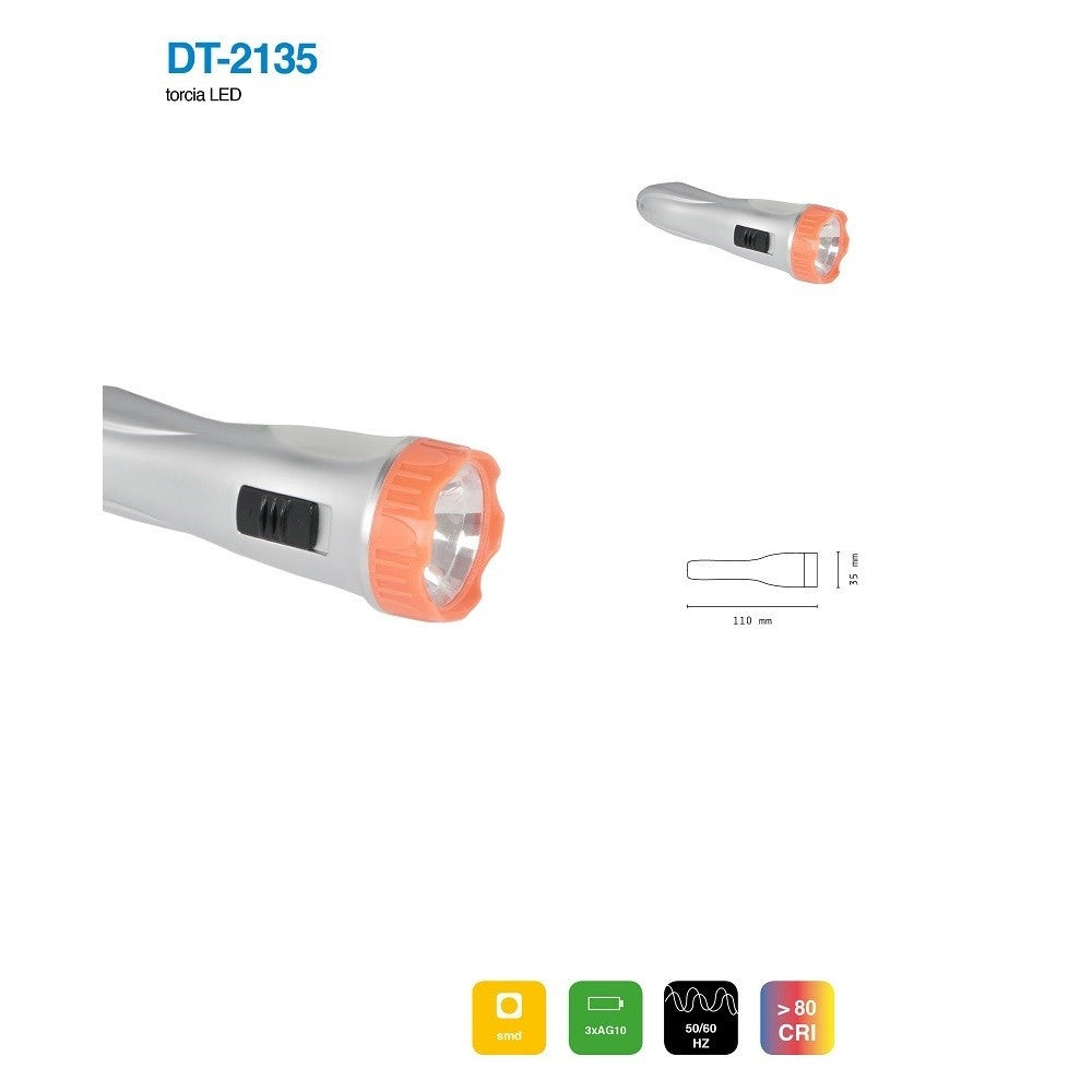 Trade Shop - Set 3 Pezzi Mini Torcia Torcette Led Smd Tascabile Portatile Vari Colori Dt-2135 -