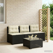 Divano da esterno-Divano da Giardino 3 posti con cuscini in look rattan PP 222692