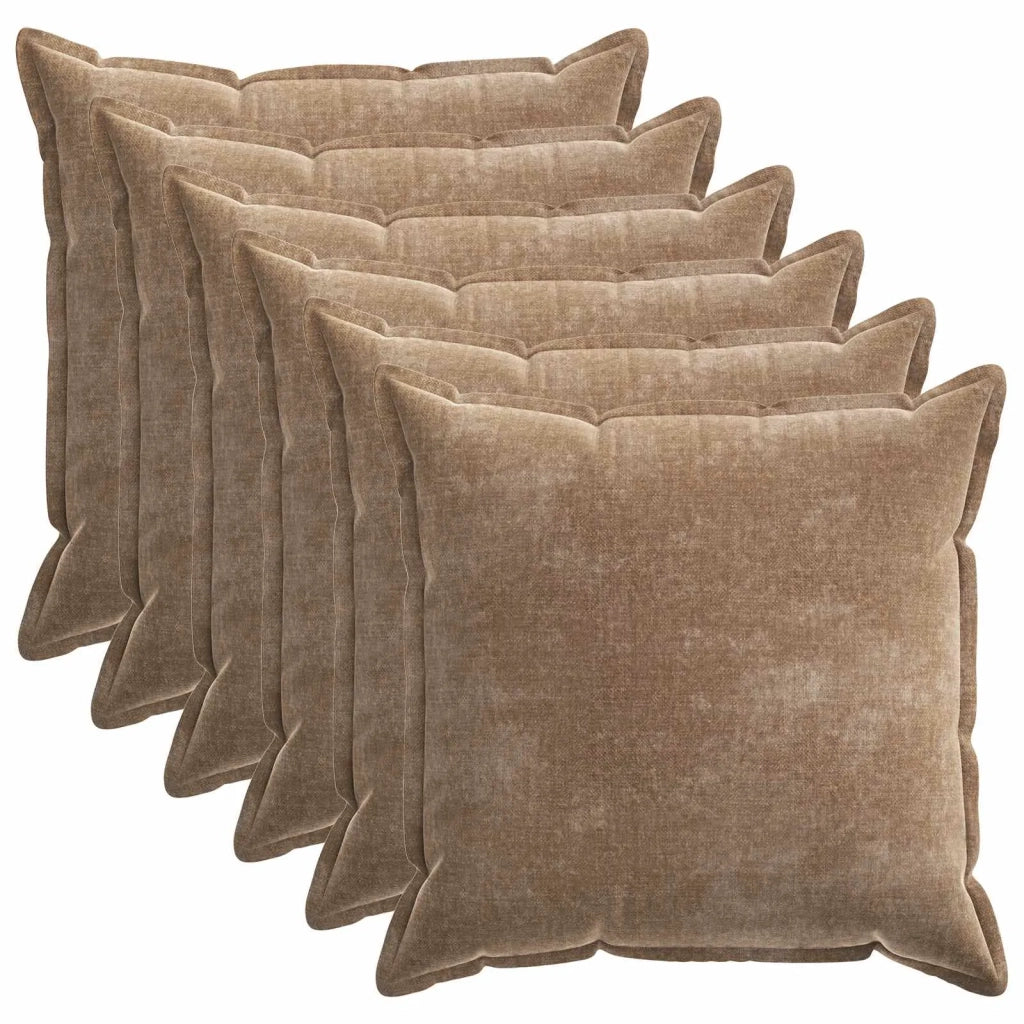 Federa 6 pz HOUTEN Marrone 70 x 70 cm Tessuto Chenille 921382