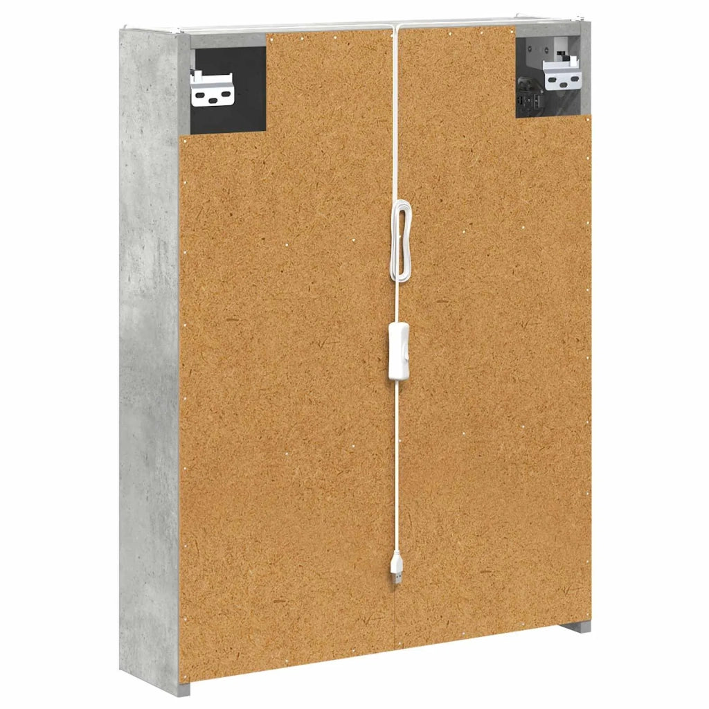 Mobiletto per specchio da bagno Grigio cemento 889234