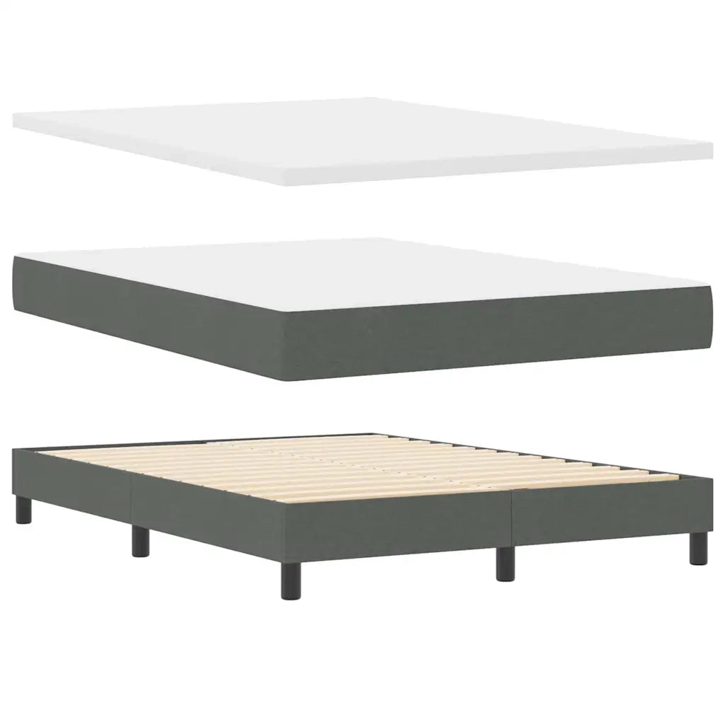 Letto a molle con materasso Grigio scuro 160 x 200 cm Tessuto