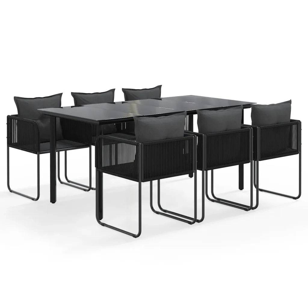 Set da Pranzo da Giardino 7 pz Nero 3156497