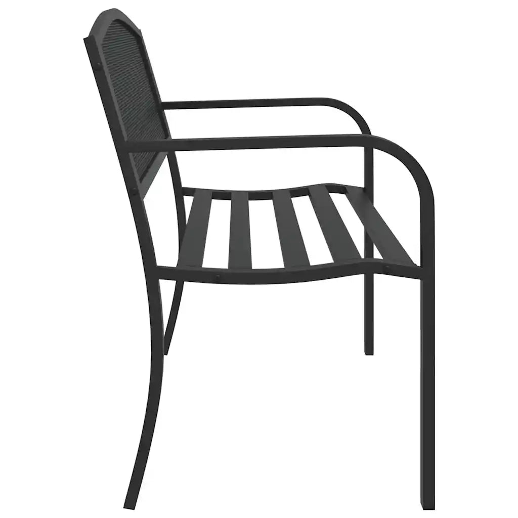 Panchina da Giardino | Panca da Giardino 119 cm Nera in Acciaio