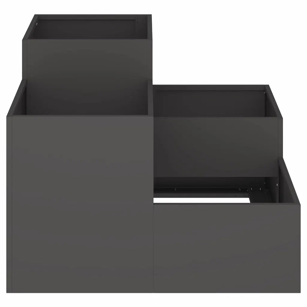 Vaso da giardino Nero 100 x 100 x 60 cm Acciaio