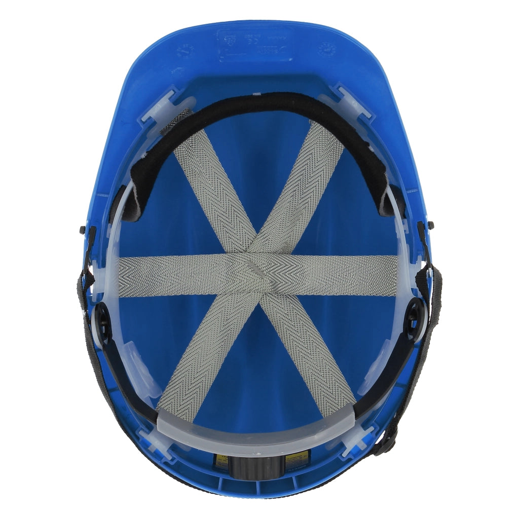 Elmetto BLU Casco di Sicurezza antinfortunistico da Cantiere Leggero Certificato EN 397 Con Cintino Sottogola e Rotella di Regolazione