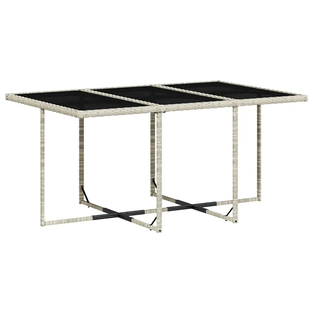 Set Pranzo Giardino 11pz con Cuscini Grigio Chiaro Polyrattan 3211571