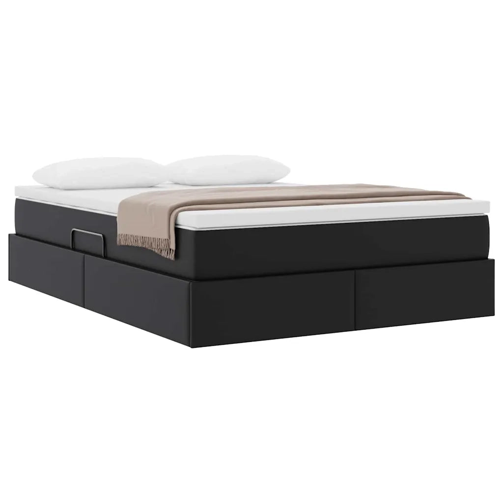 Letto con contenitore e materasso Nero 140 x 190 cm 3370162