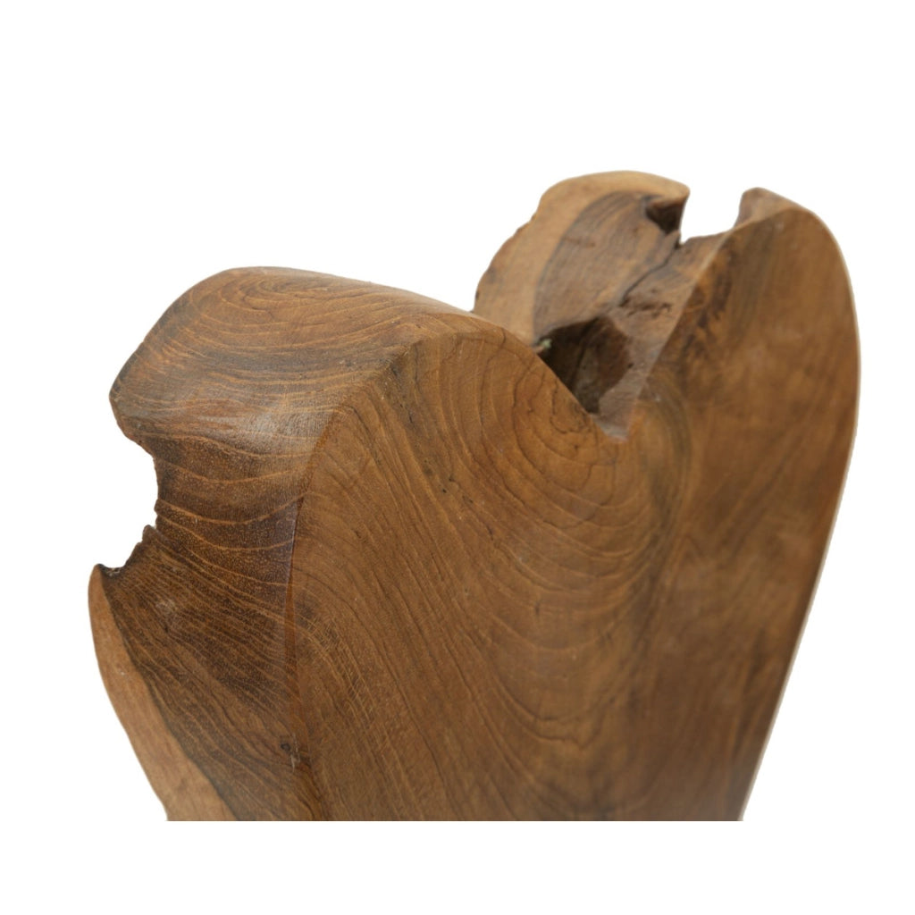 Scultura Cuore 9, Marrone, Legno, 15x10x35 cm