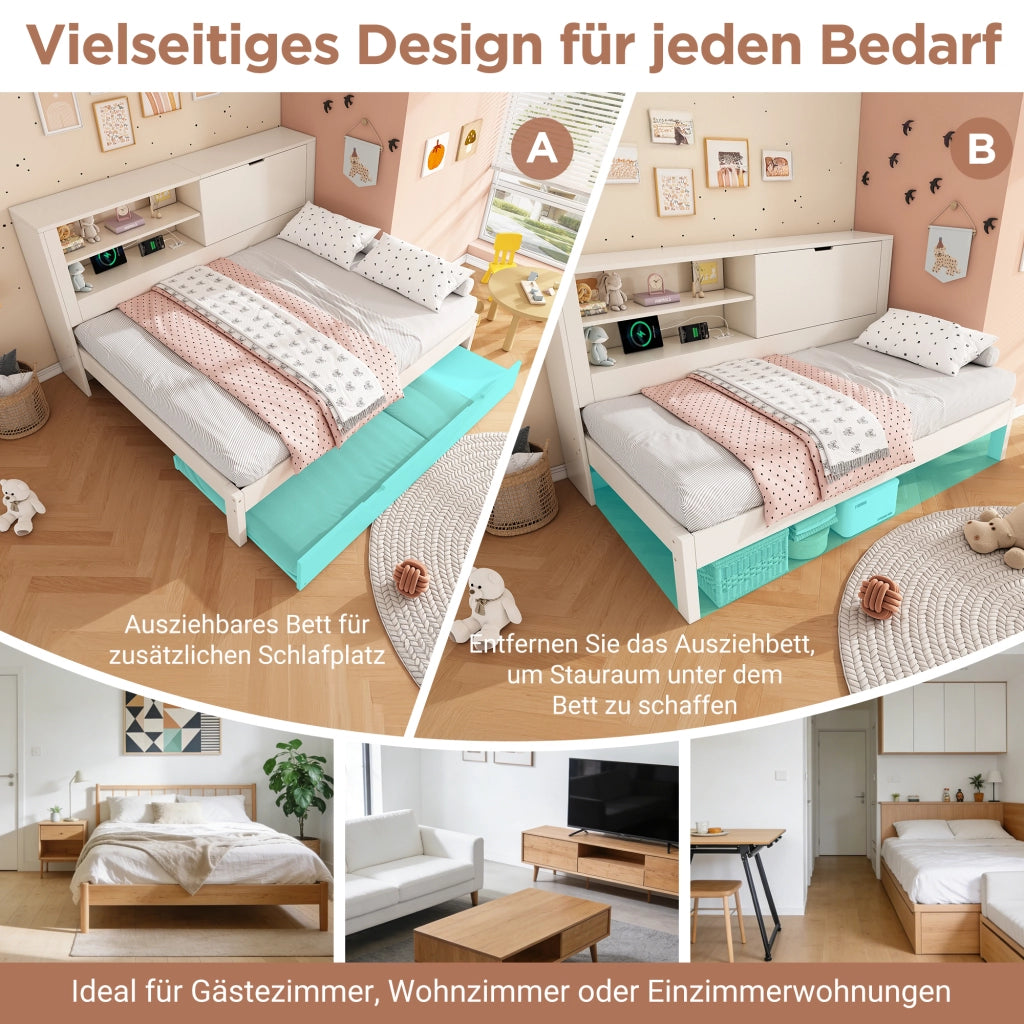 LETTO SOFA CON LETTO ESTRAIBILE 90x200 cm BIANCO