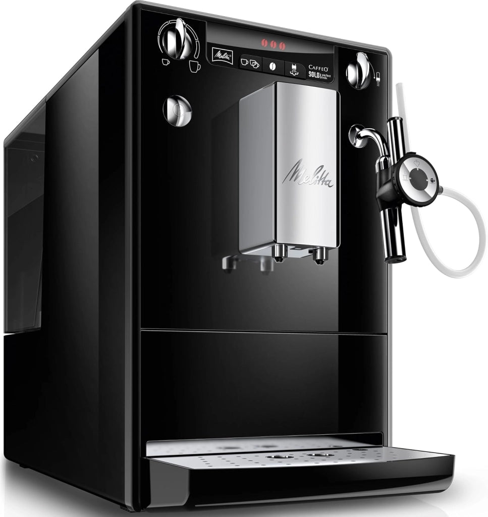 Melitta Macchina per caffé e per cappuccino automatica, Caffeo Solo & Perfect Milk, Nero/Argento, E957-101