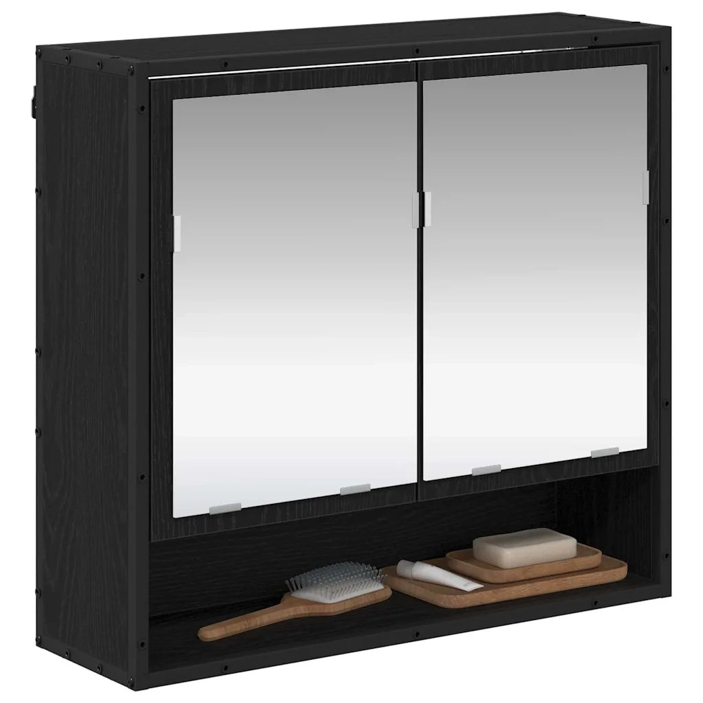 Scaffale da parete con lo scaffale Rovere Nero 65 x 20 x 60 cm 883613