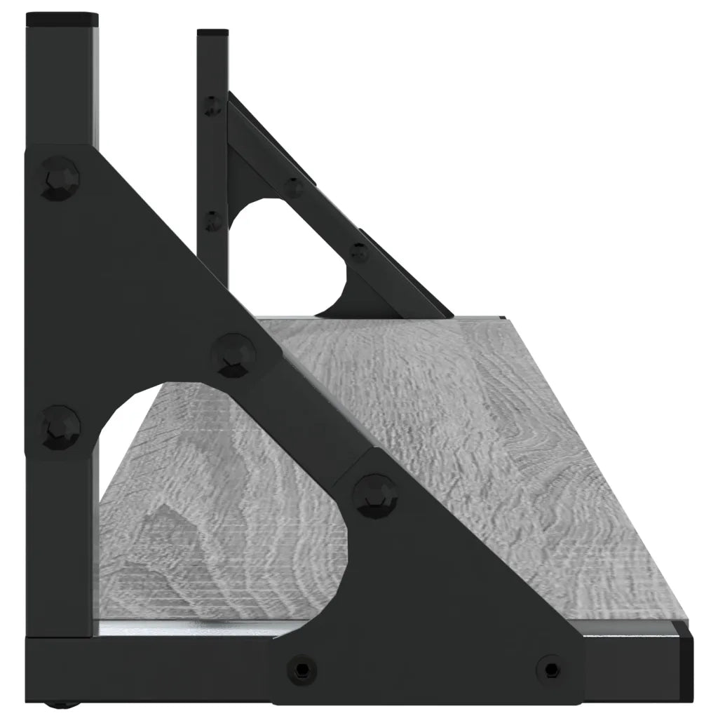 2 pz Mensole da Parete | Scaffali a Parete | Ripiano a parete Grigio Sonoma 60x15x15,5 cm