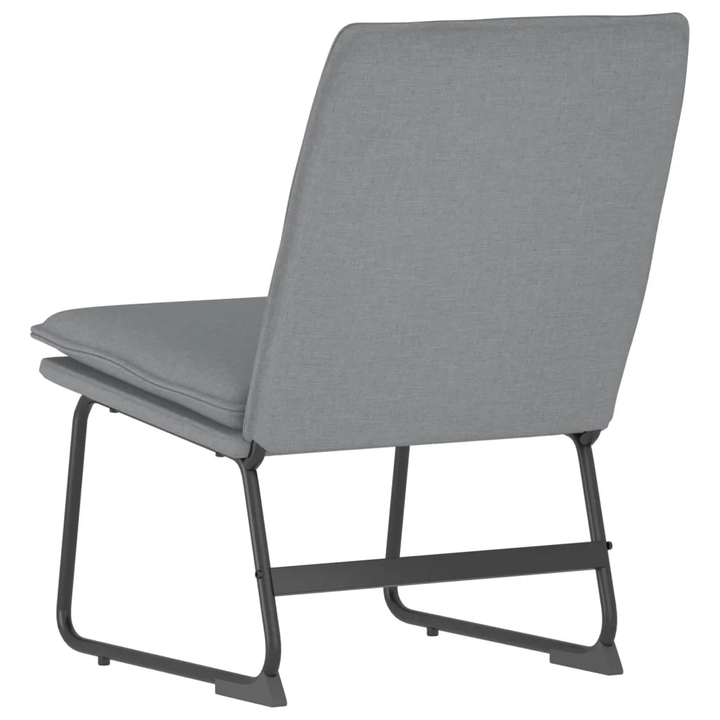 Poltrona | Sedia Lounge Grigio Chiaro 52x75x76 cm in Tessuto