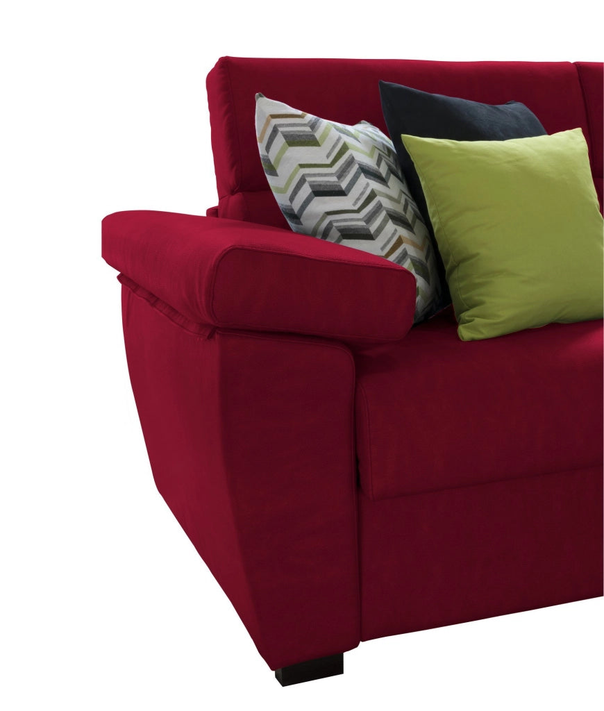Gorreto, Divano Fisso 2 Posti Sfoderabile Made in Italy, 205x95x100h cm Rosso