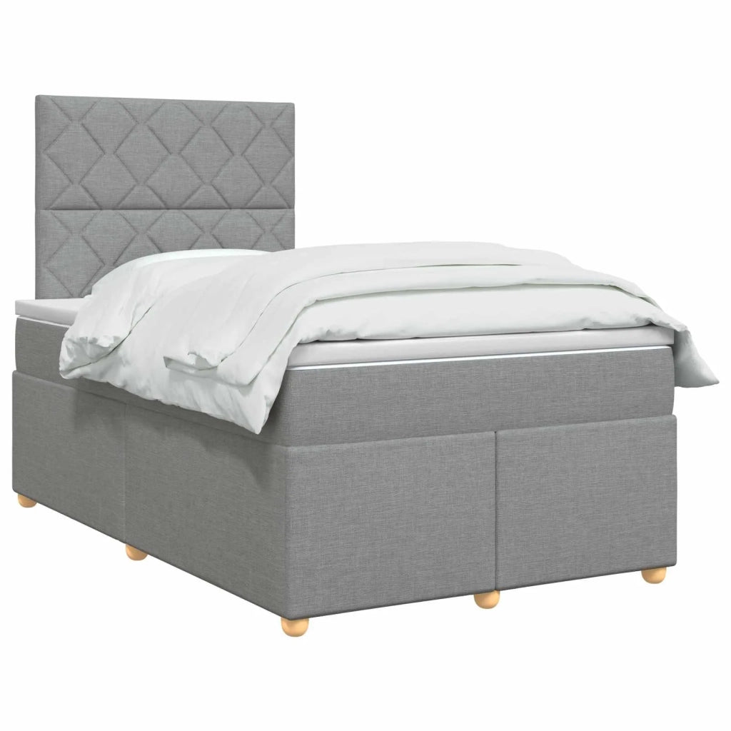 Letto box spring con materasso Grigio Chiaro 120 x 200 cm 3453865