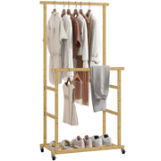 Appendiabiti con ruote e scarpiera in bamb¨´ ¨C zephmum ¨C 80x40x160 cm