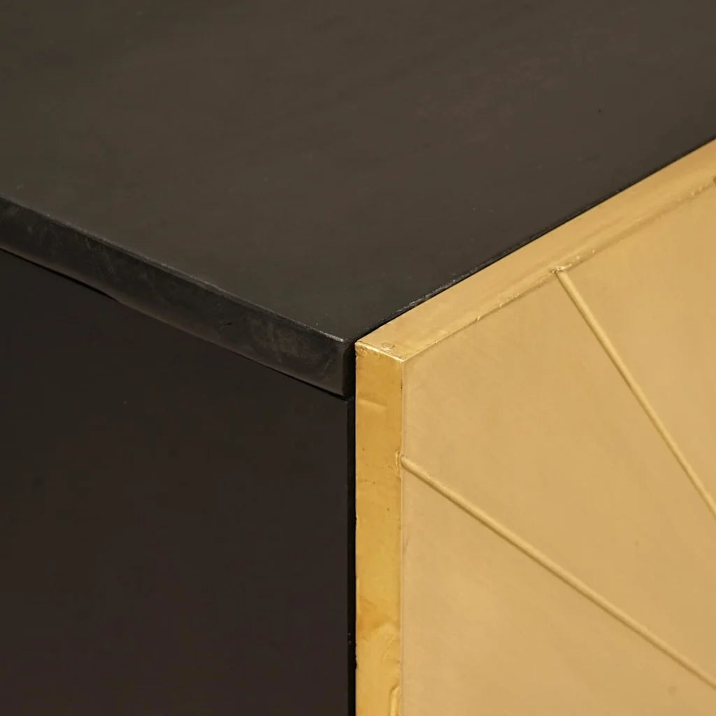 Credenza 3 pcs Nero e Oro 60 x 33 x 75 cm 3310023