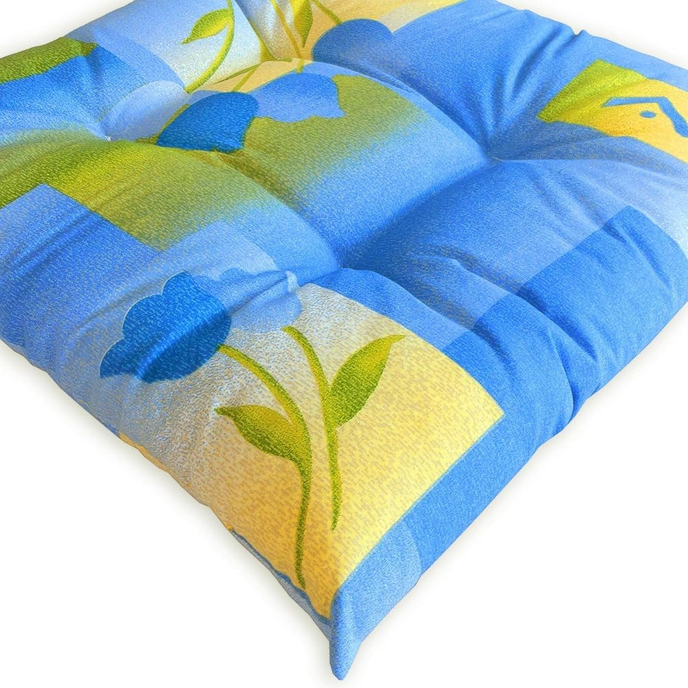 Set 4 Cuscini Sedia Flolerali Morbidissimi Imbottiti Ovatta Universali Cotone Multicolore Lavabile