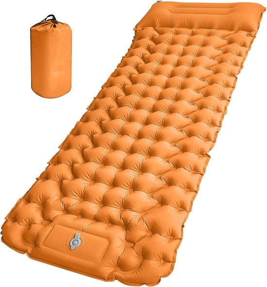 Matrassino per campeggio ultraleggero con pompaggio interno e cuscino