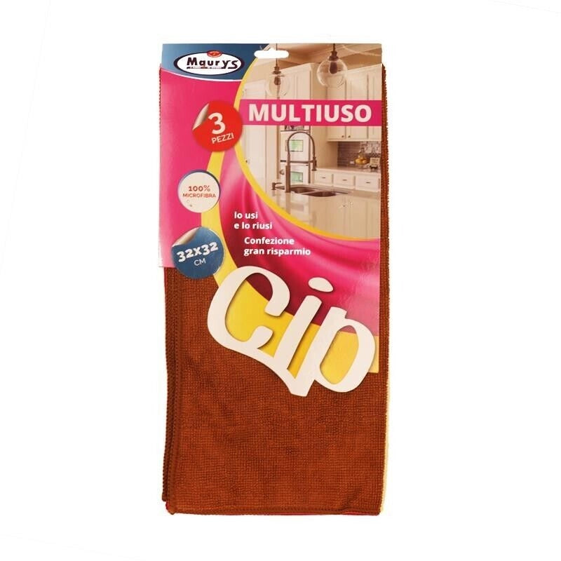 MAURY'S PANNO CIP MICROFIBRA MULTIUSO 32 X 32 CM 3 PEZZI