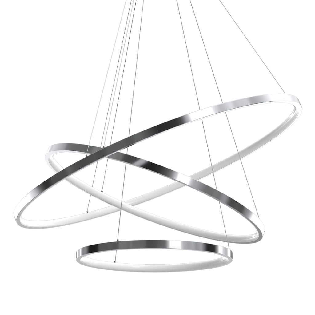 Lampada a sospensione HOOP 3 anelli cromo LED 93W 4000K