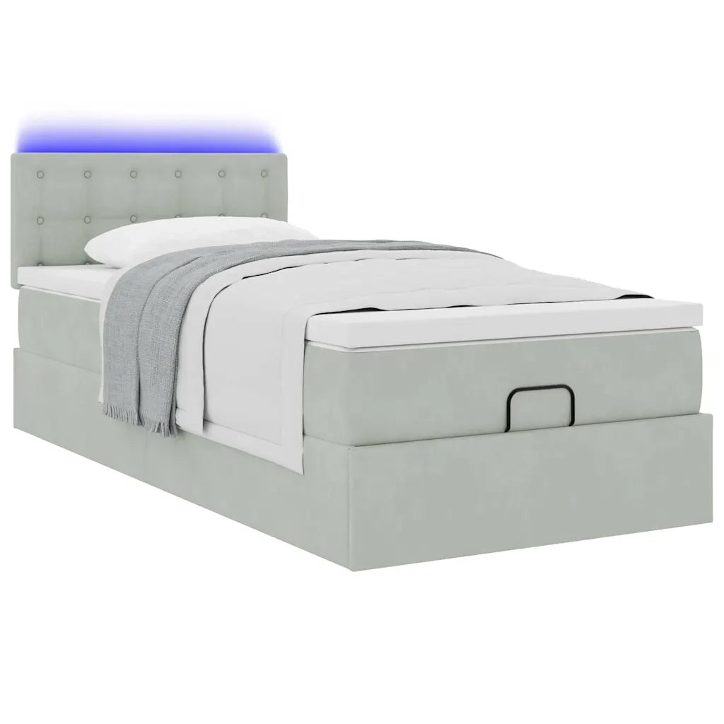 Struttura Letto Pouf con Materasso 90x190 cm in Velluto 3312734