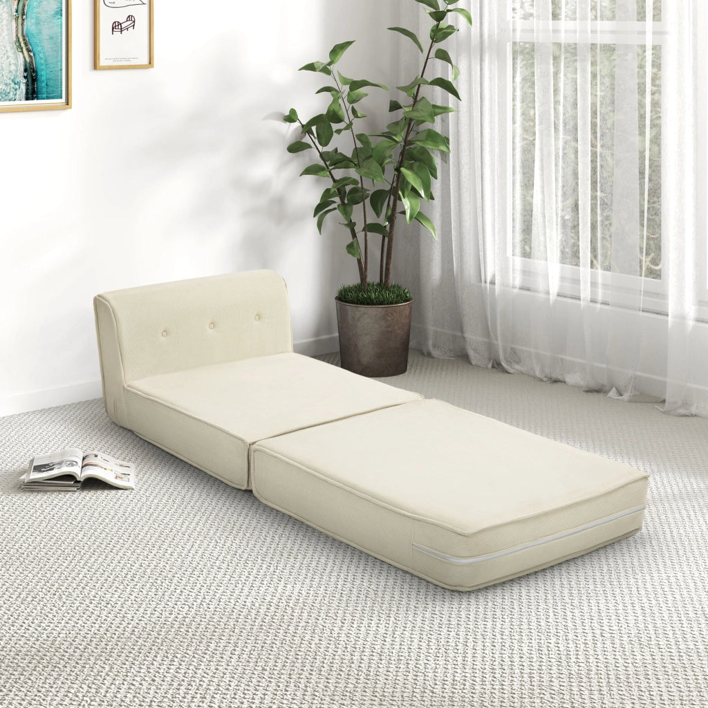 Divano letto imbottito ¨C Minimal ¨C bianco crema