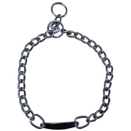 COLLARE PER CANI A STRANGOLO IN METALLO CON PIASTRA IDEAL STAR 16 mm x 35 cm - IDEAL STAR