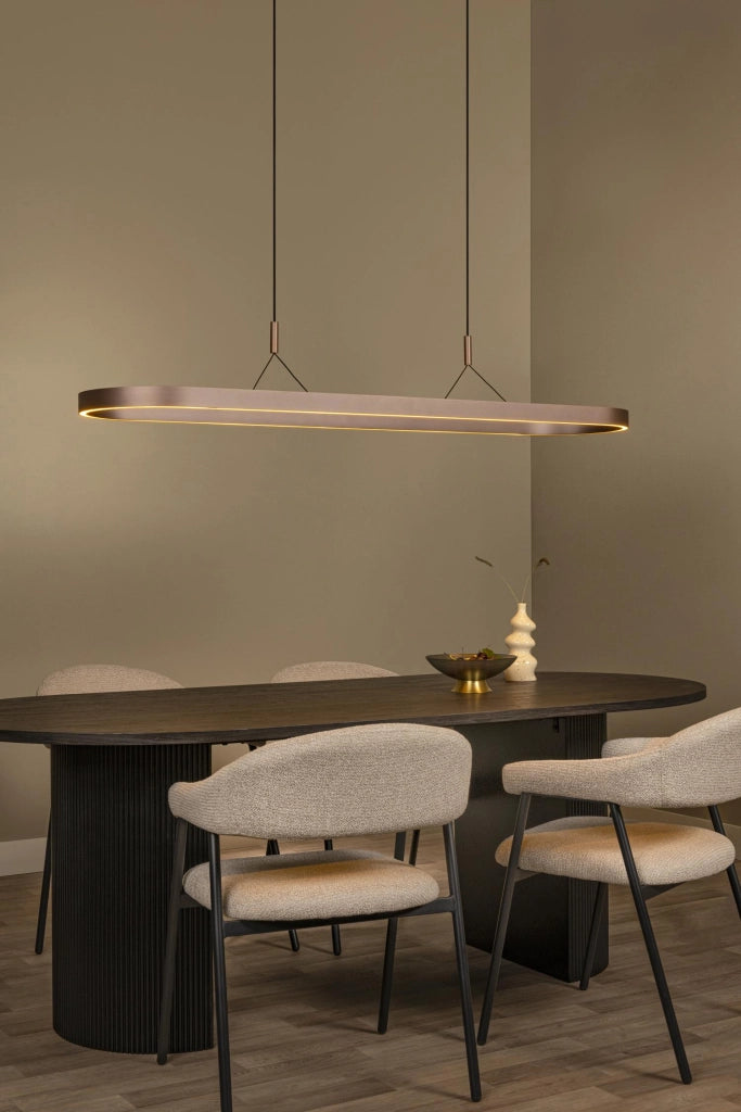 Lampada a sospensione LED ovale LIANE marrone Lucide