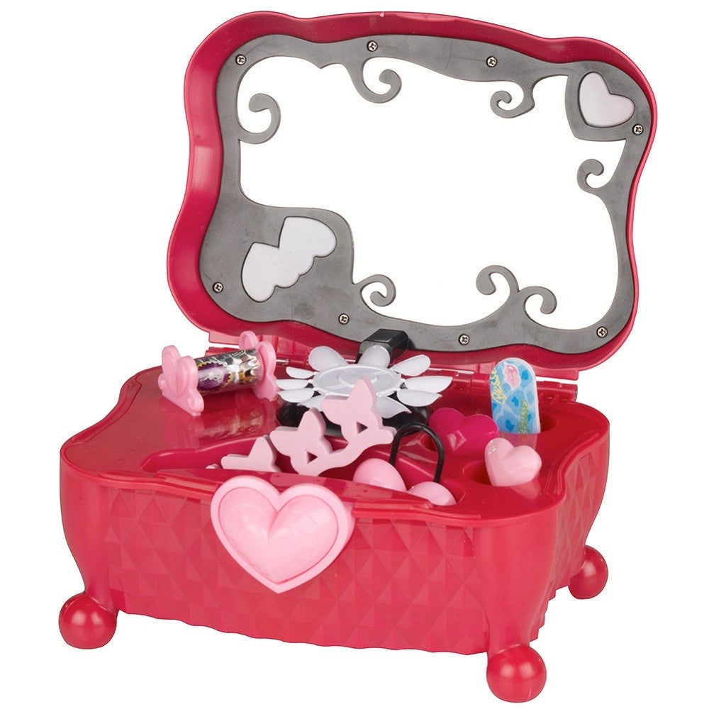Trade Shop - Cofanetto Manicure Set Accessori Bellezza Apribile Vanity Kit Con Specchietto -
