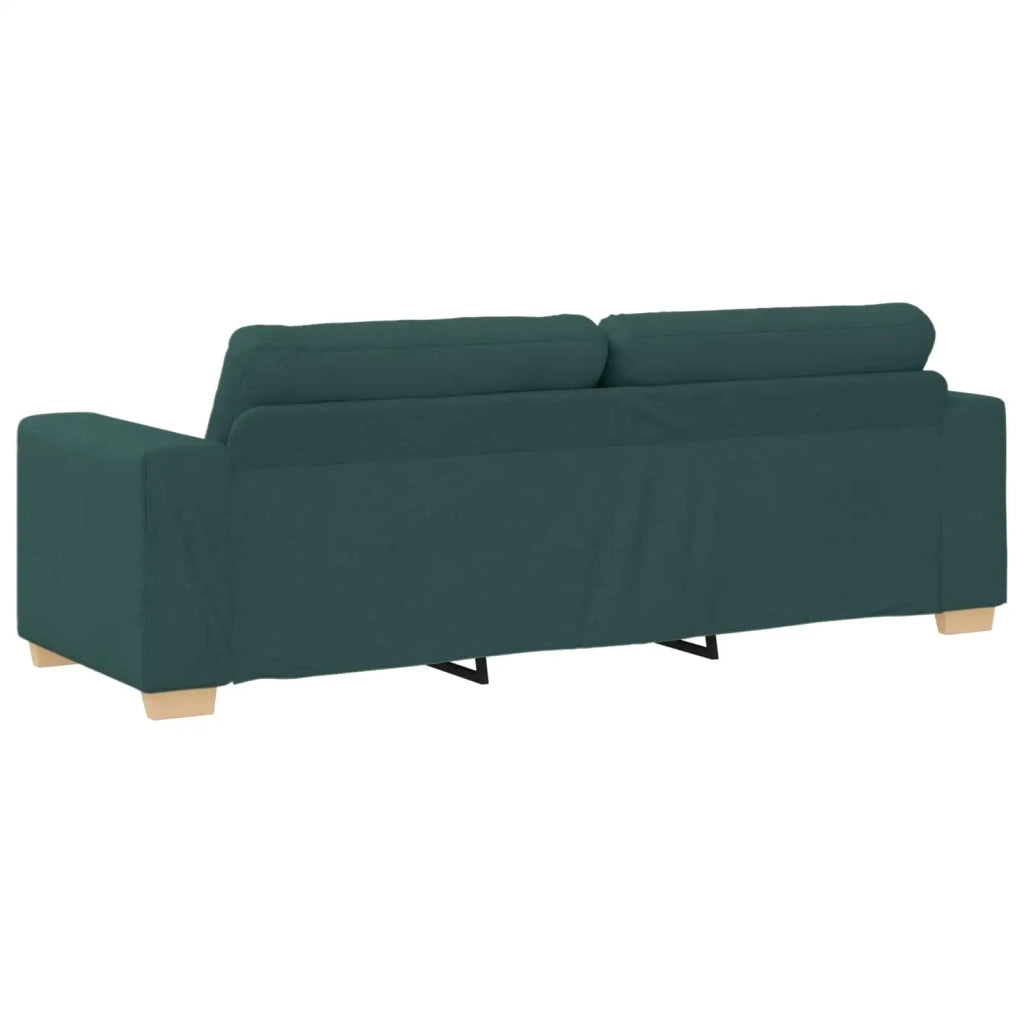 Divano 3 pcs Verde Scuro 221 x 80 x 80 cm Tessuto misto lino 3324633