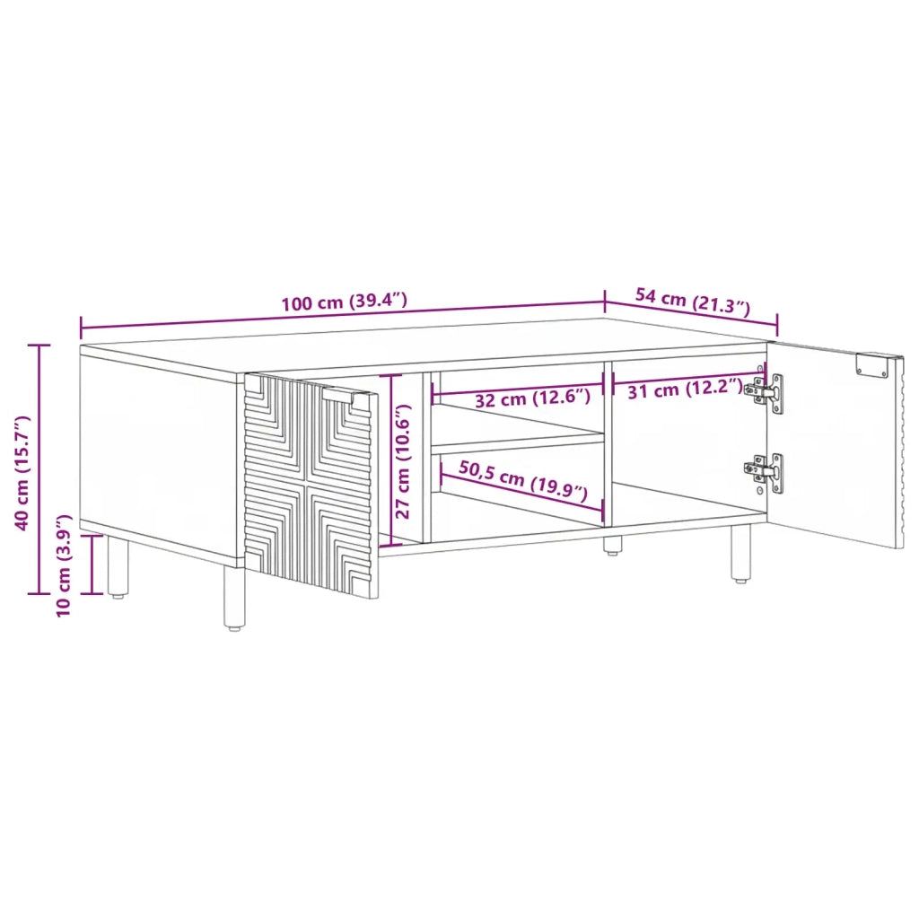 Tavolino da salotto Marrone 100 x 54 x 40 cm 4017768