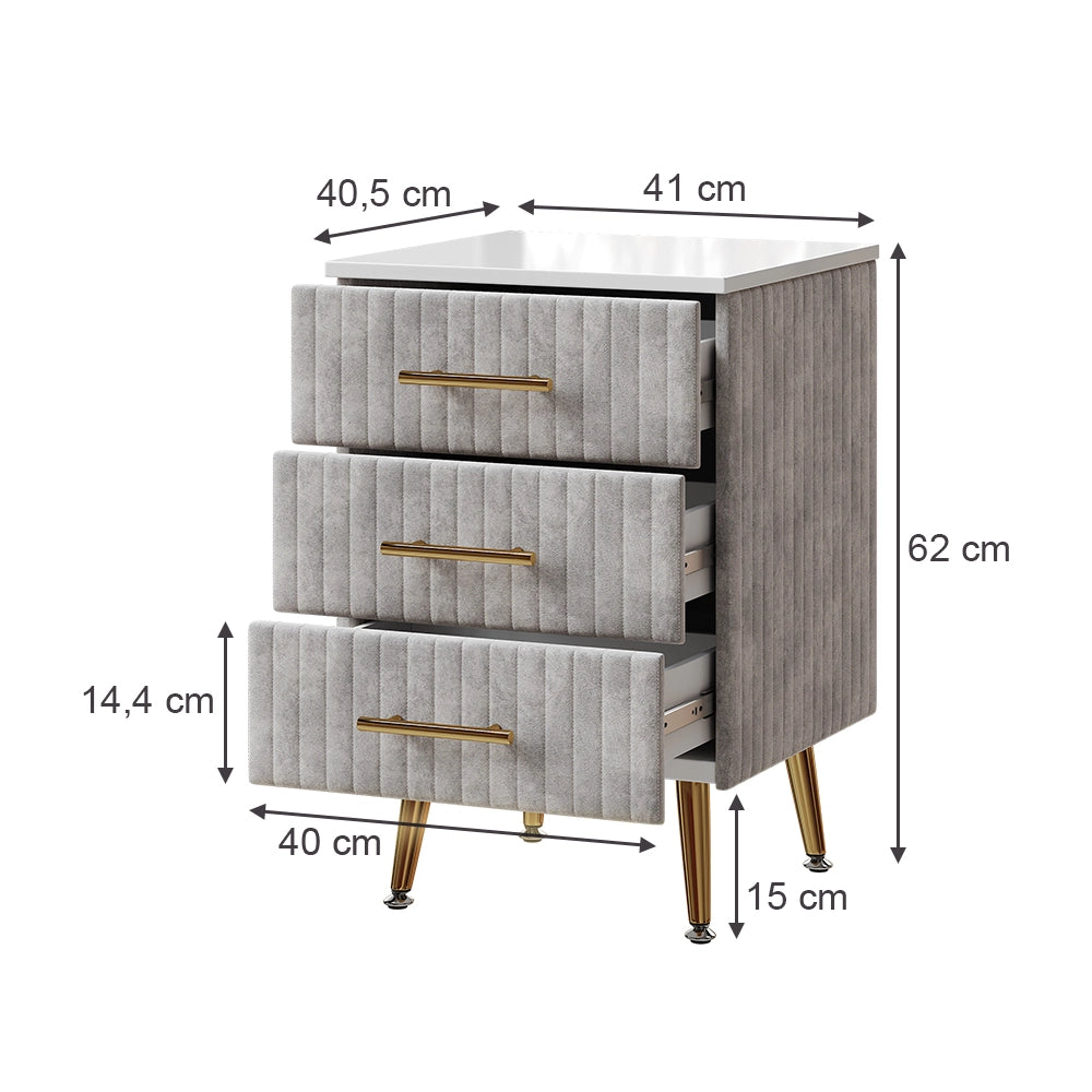 Vicco Comodino Grigio 41 x 62 cm Set di 2