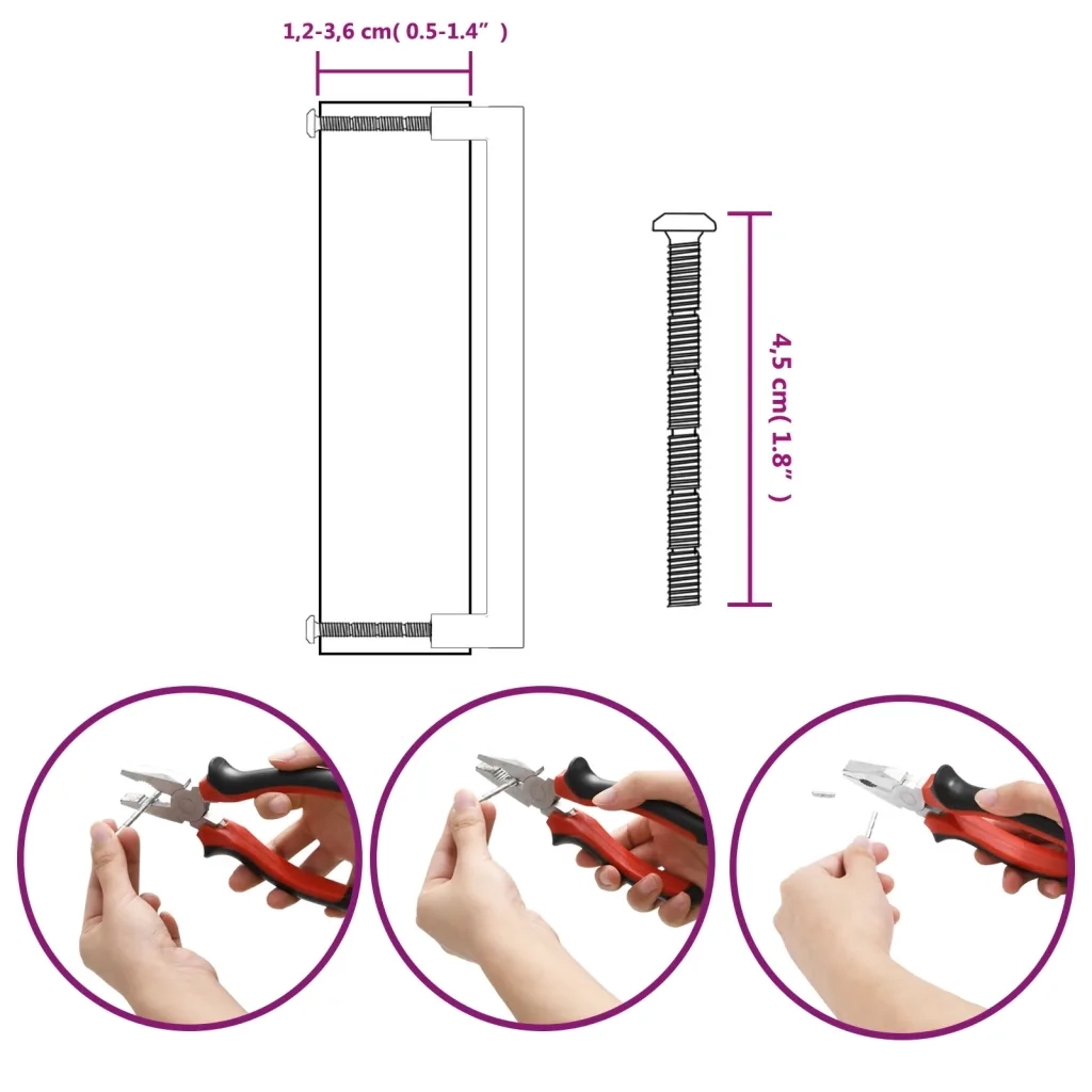 Maniglie per Mobili 10 pz Nere 192 mm in Acciaio Inox 3203675