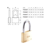 Lucchetto Ottone Mm 50 Arco Medio Ka City Iseo