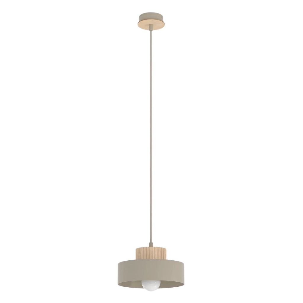 Lampada a sospensione japandi KIVI beige legno 1xE27
