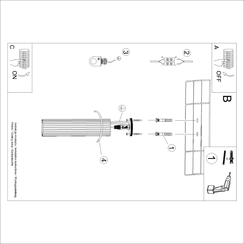 Lampada da soffitto KARBON 30 oro